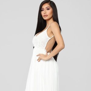 Long open back boho dress